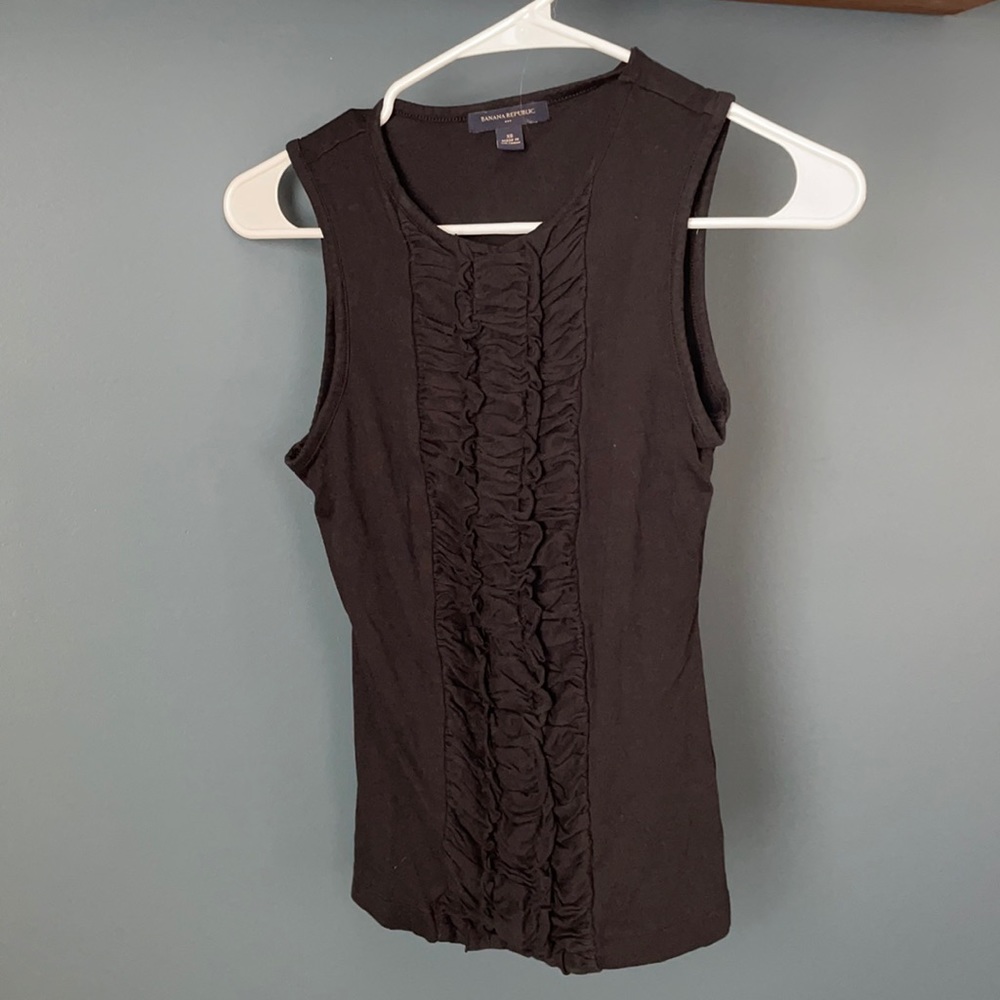 Banana Republic black ruffle tank